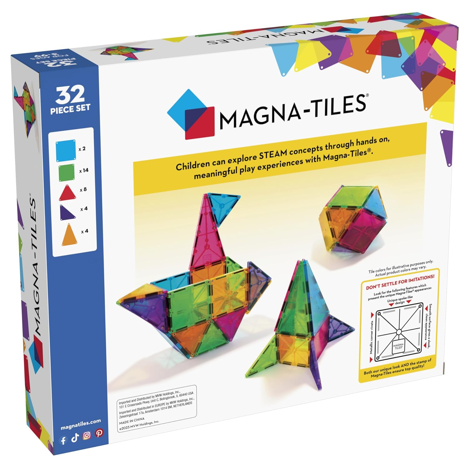 MAGNA-TILES 32 Piece set packaging box